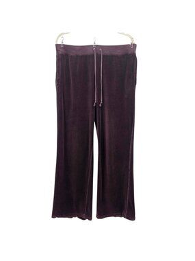 Vintage Juicy Couture Womens Large Pants Velour Wide Leg Track Pants Brown